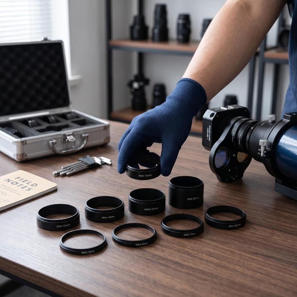 8pcs Alloy Lens Adapter Ring M54x0.75 Thread Threaded Spacer Kit Astrophotography