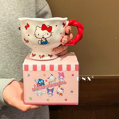 Sanrio ψηλή κούπα κεραμική κούπα νερού οικιακή για πόσιμο νερό γραφείου υψηλής αξίας χαριτωμένη κούπα καφέ γυναίκα