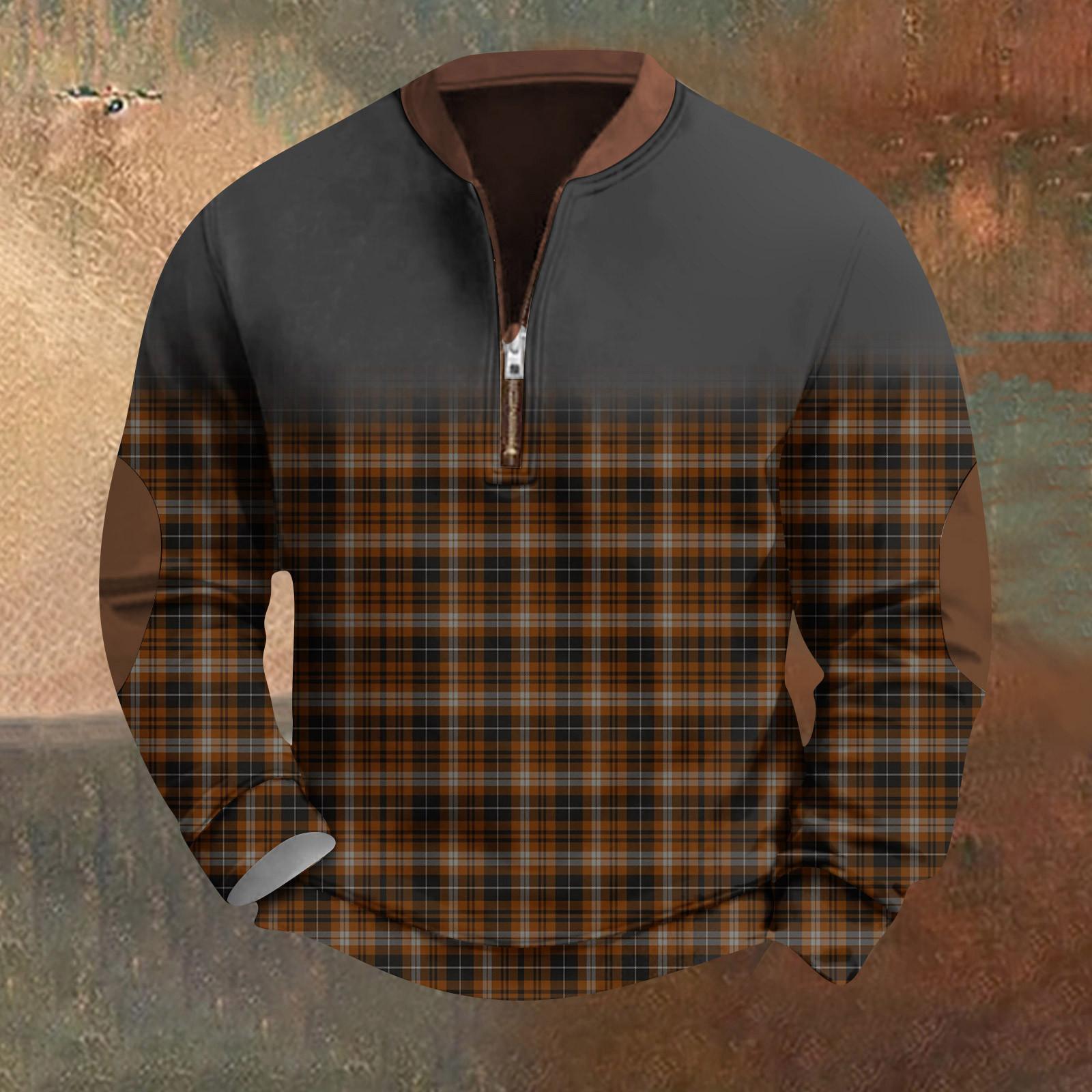 

Мужская повседневная толстовка в стиле ретро с градиентным принтом XL светло-коричневого