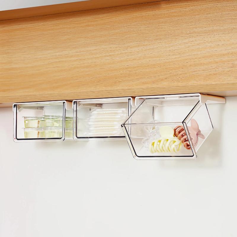Drawer Style Storage Box Under The Mirror Cabinet Transparent Wall Mounted Storage Rack Cosmetic Sorting Rack