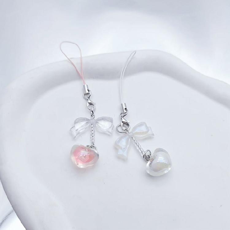 Heart Bowknot Hanging Pendant Y2K Phone Strap Cute Bag Decoration for Girls