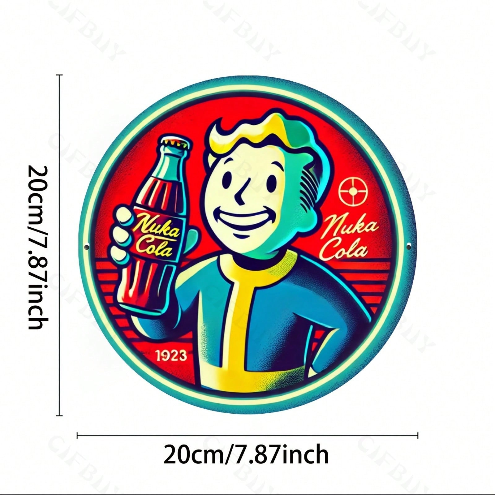 Vault Boy Nuka Cola Retro Round Metal Sign Wall Art Decor Gift for Bar Cafe