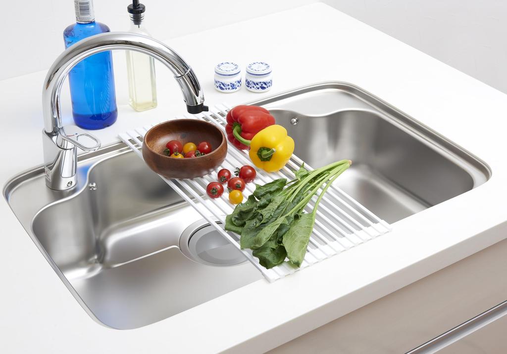Silicone Drainer White Drainer Rack White 52 x 24 x Above the Sink Folding Heat Resistant Temperature R(R) 0.7(cm) 210℃ SM-652
