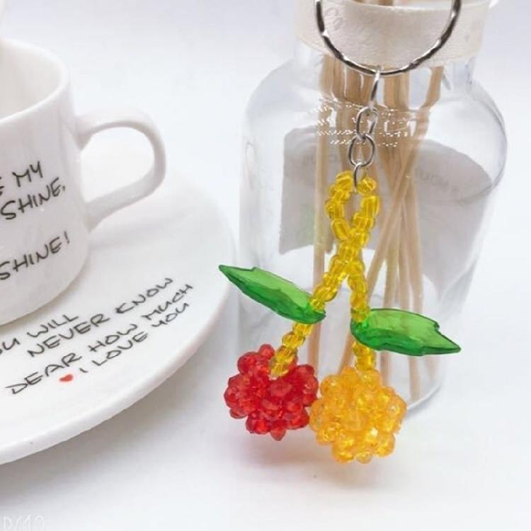 Stylish Cherry Keyring Pendant Fruit Shapes Phone Charm Detachable Phone Lanyard