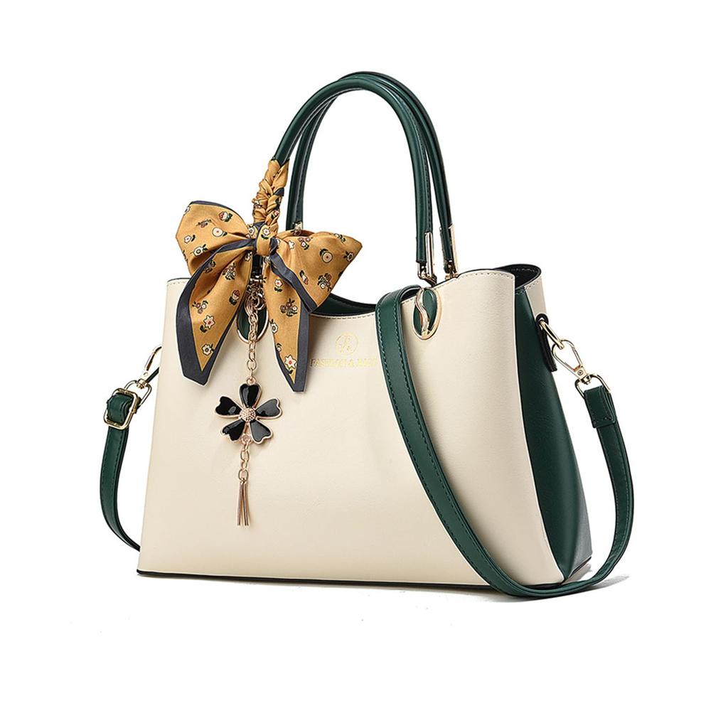 NICOLE & DORIS Damen Handtasche, Stilvoll und Elegant, Crossbody Umhängetasche mit Schal, 2-Wege, PU-Leder, Wasserdicht, Unterteilt, Dreischichtiges Design,