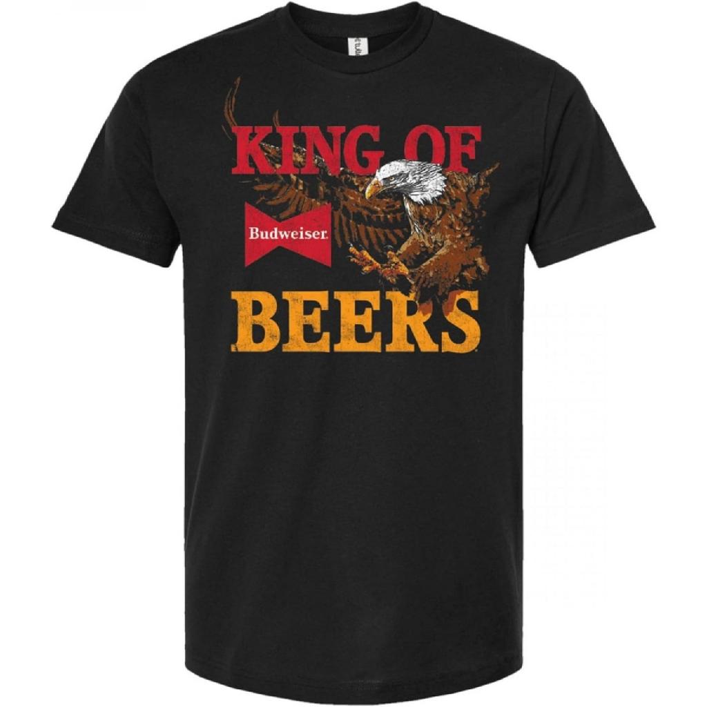 Budweiser King of Beers American Bald Eagle T-Shirt, Black, Large