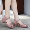 Womens Sandals Platform Heels Chunky High Heeled Sandal Open Round Toe Slingback Heels Ankle Strap Wedding Shoes Chalas Mujer