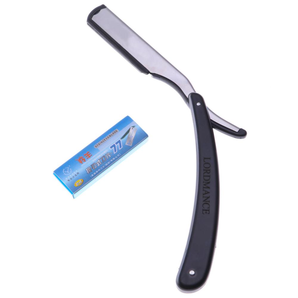 

Бритва 1 набор Мужские прямые бритвы для парикмахера Складной нож для бритья Инструменты для удаления волос С 10 лезвиями