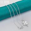 DOTEFFIL 925 Silver Four-Leaf Clover Pendant Necklace 16-30 Inch Chain For Woman Fashion Wedding Charm Jewelry