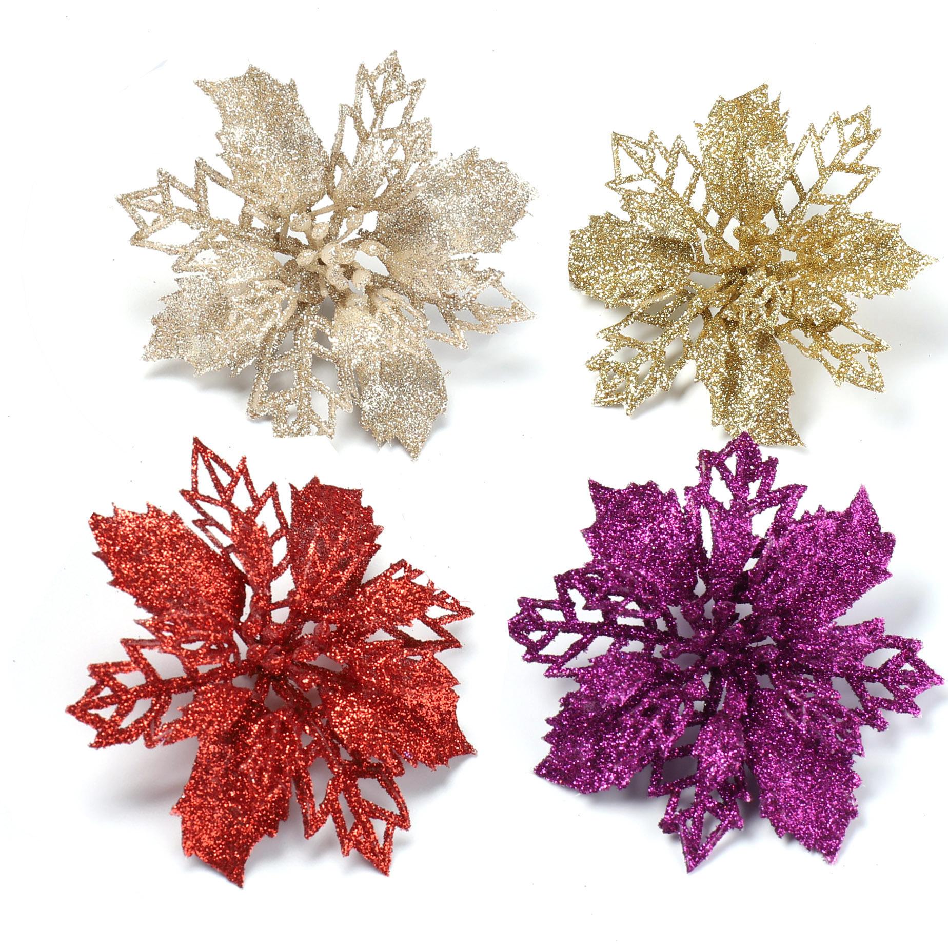 

16Cm Plastic Simulation Decorative Flower Christmas Wreath Diy Pendant Christmas Party Ornament 11CM фиолетовый