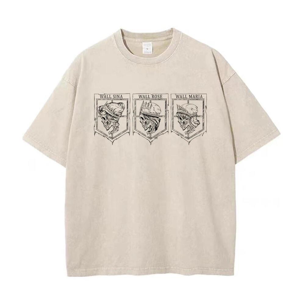 Mens Attack on Titan Anime TShirt Oversized Cotton Tee Streetwear Hip Hop