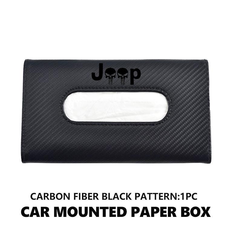 For Jeep Car Tissue Box Sun Visor Leather Tissue Box Interior Holder Storage Accessories Grand Cherokee Patriot Renegade Compass