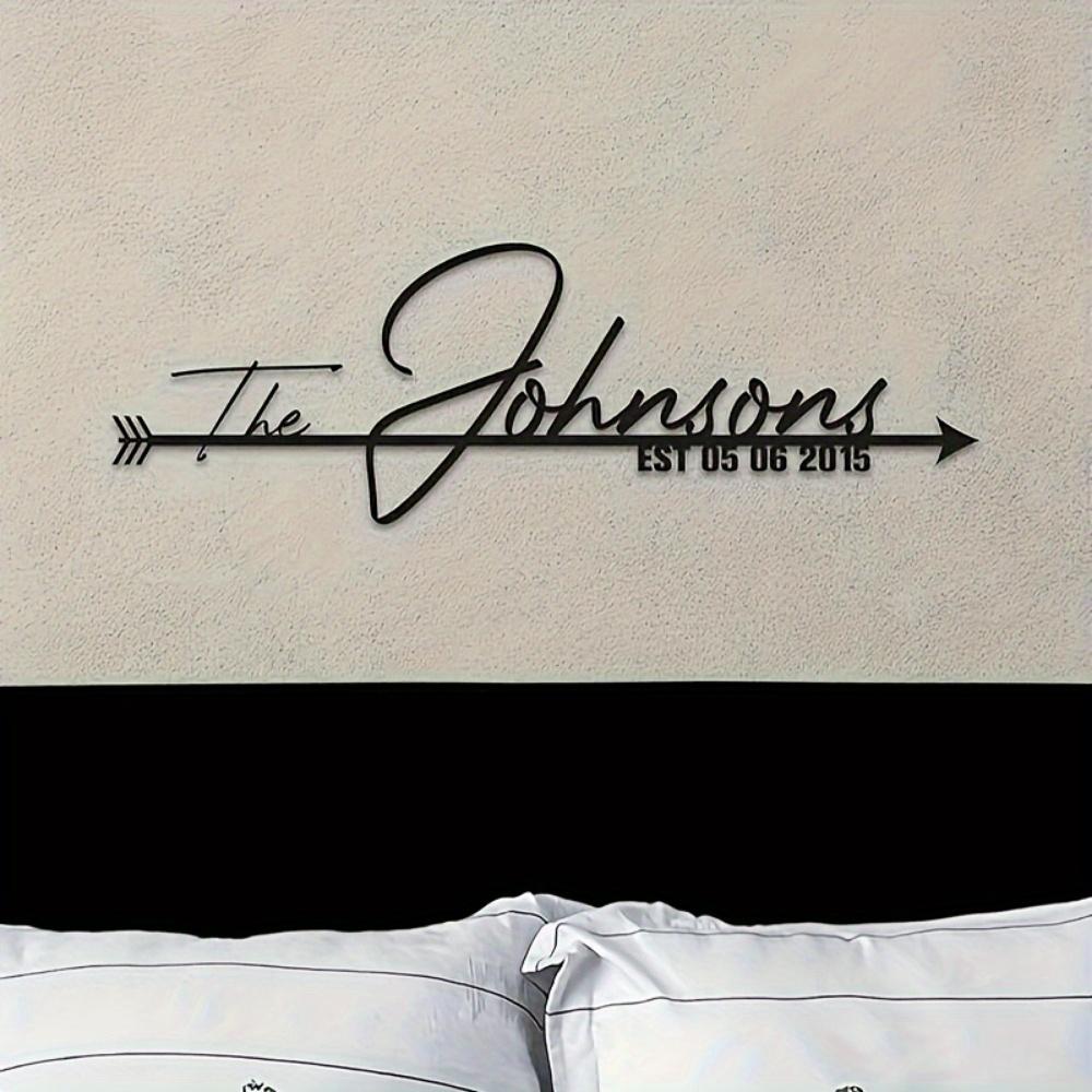 Custom Metal Sign Wall Art Decor Personalized Name Plate for Home Living Room Entrance