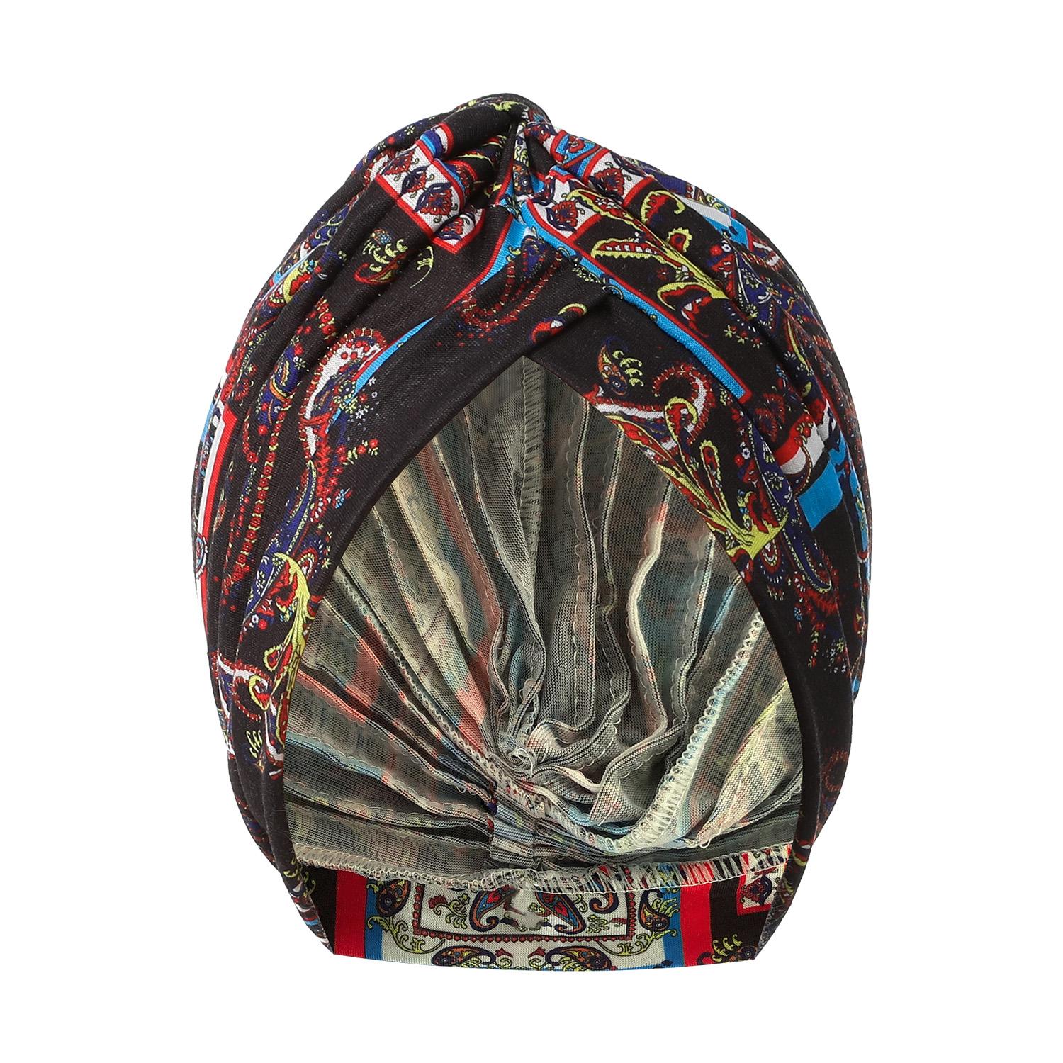 

Women Printed knot turban Indian Muslim Headwraps Chemo Cap Hijab Beanie Bonnet Head Wrap Bandanas Hair Loss Headscarf