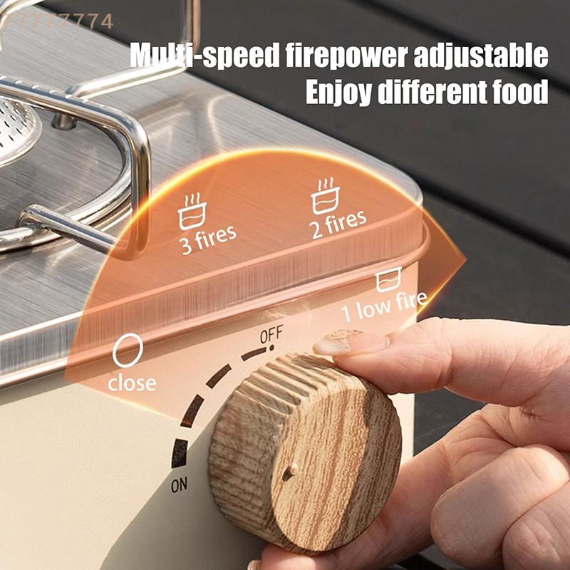 Portable Stainless Steel Camping Stove, Outdoor Suitable Gas Valve Propane Burner, Reliable Butane