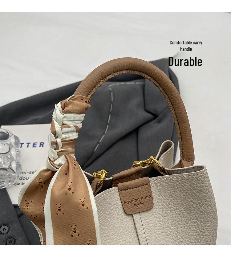 Women's Retro Black Crossbody Bucket Bag - Versatile for Autumn and Winter