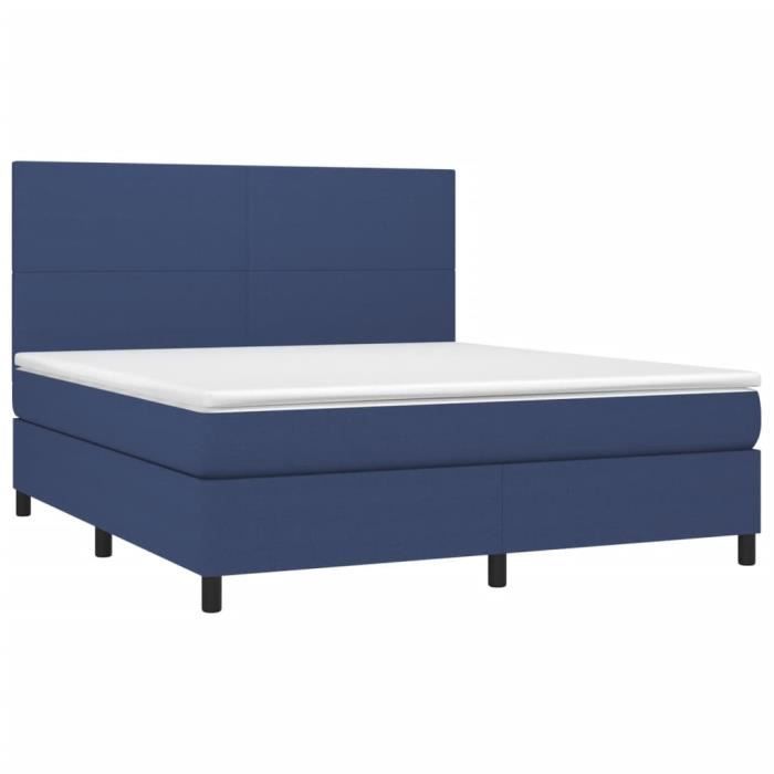 VidaXL Lit à sommier tapissier avec matelas Bleu 180x200 cm Tissu - Modèle 3141639