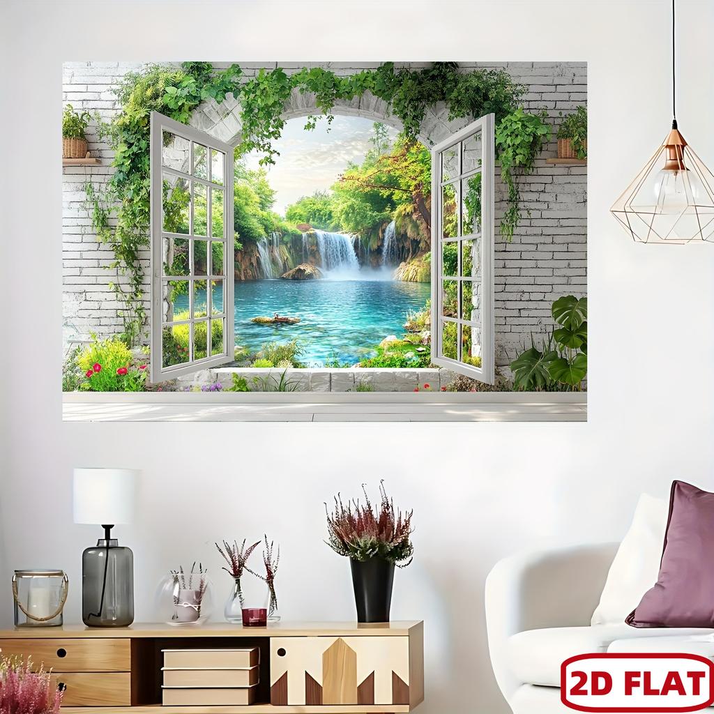 1Pcs Jungle Waterfall False Decoration Background Winter Backdrop Decorations For Photo Studio Photo Booth Christams Party