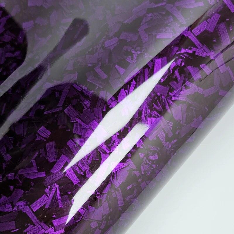 High Glossy Forged Carbon Fiber Purple Car Wrap Vinyl Car Accsesories Adhesive Vinyl for Motorcycle Sticker Exterior Accessories