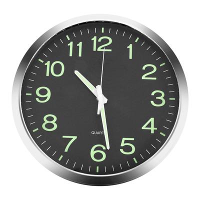 Round Large Luminous Wall Clock Glow In The Dark Non Ticking Indoor Decor Silver