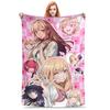Japan Anime Marin Kitagawa Blankets Warm Street Trend Plush Throw Blanket For Kids Adult Couch Bed Flannel Bedspread Bed Cover