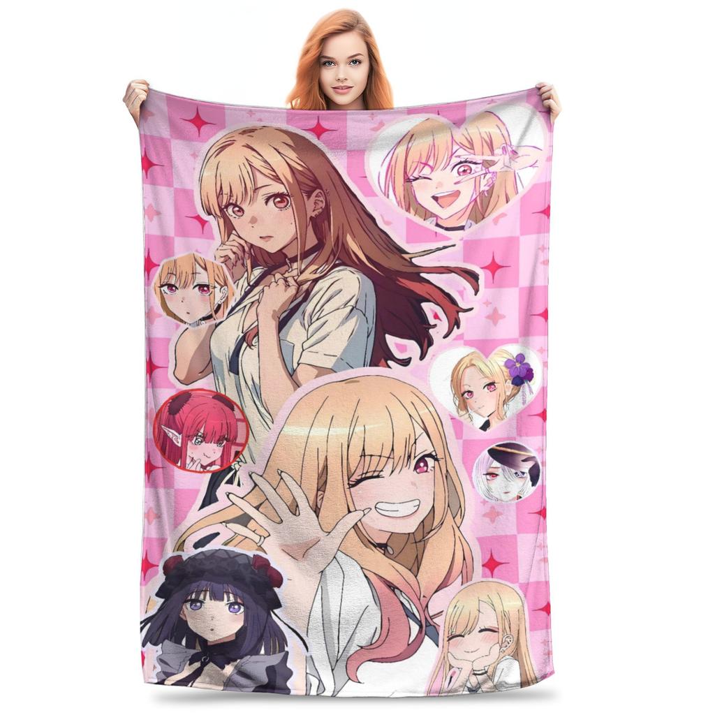 Japan Anime Marin Kitagawa Blankets Warm Street Trend Plush Throw Blanket For Kids Adult Couch Bed Flannel Bedspread Bed Cover