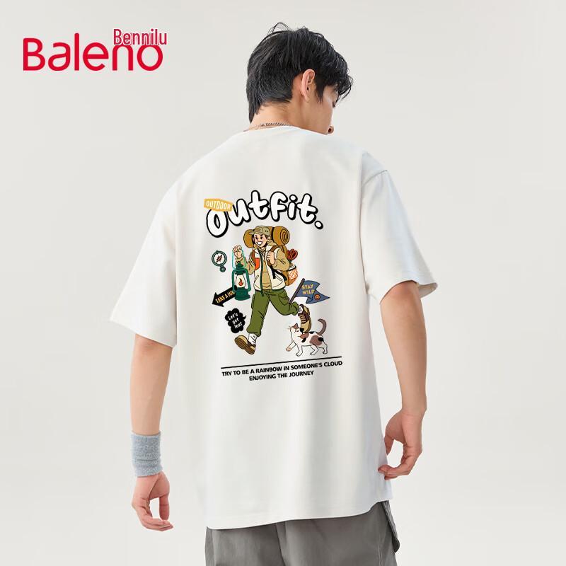 

Мужская хлопковая футболка Baleno свободного кроя, плотная, с принтом M