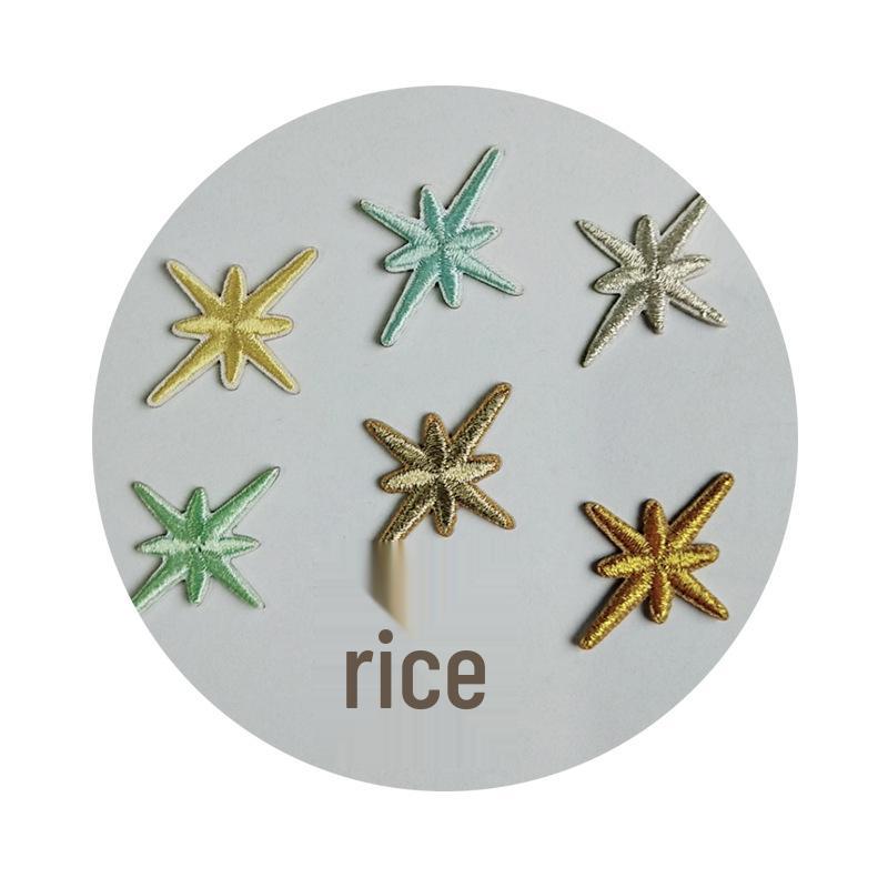 Multicolor Six-Pointed Star Embroidery Patch for DIY Bags, Shoes, and Clothing