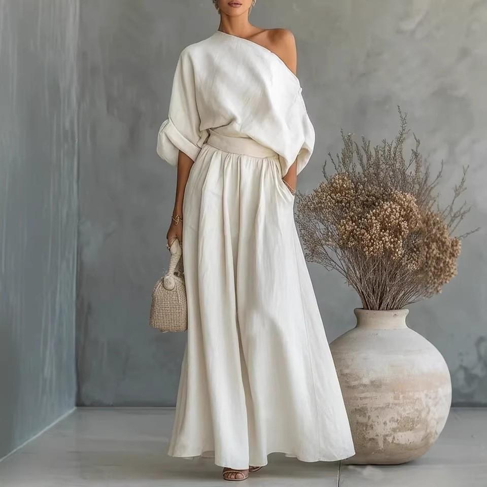 Elegant Summer Top And Pants Set With Polyester Fabric For Womens Casual Office Wear
