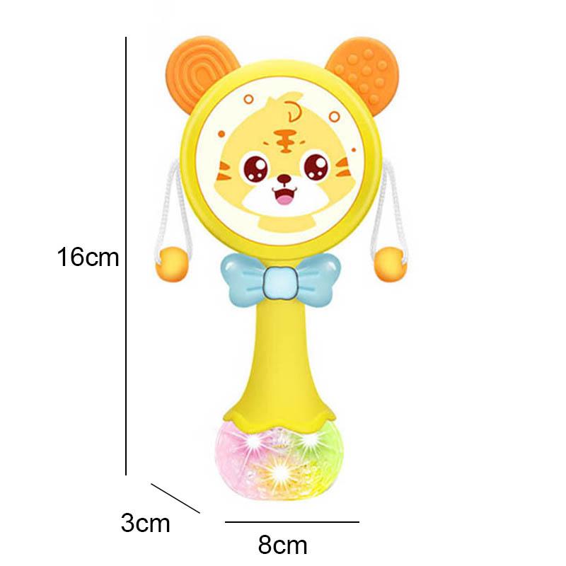 Non-Toxic Baby Rattles Teether Rattle Toy Musical Flashing Hand Bells Rabbit Hand Bells Newborn Infant Early Educational Toys Gifts 0-12M