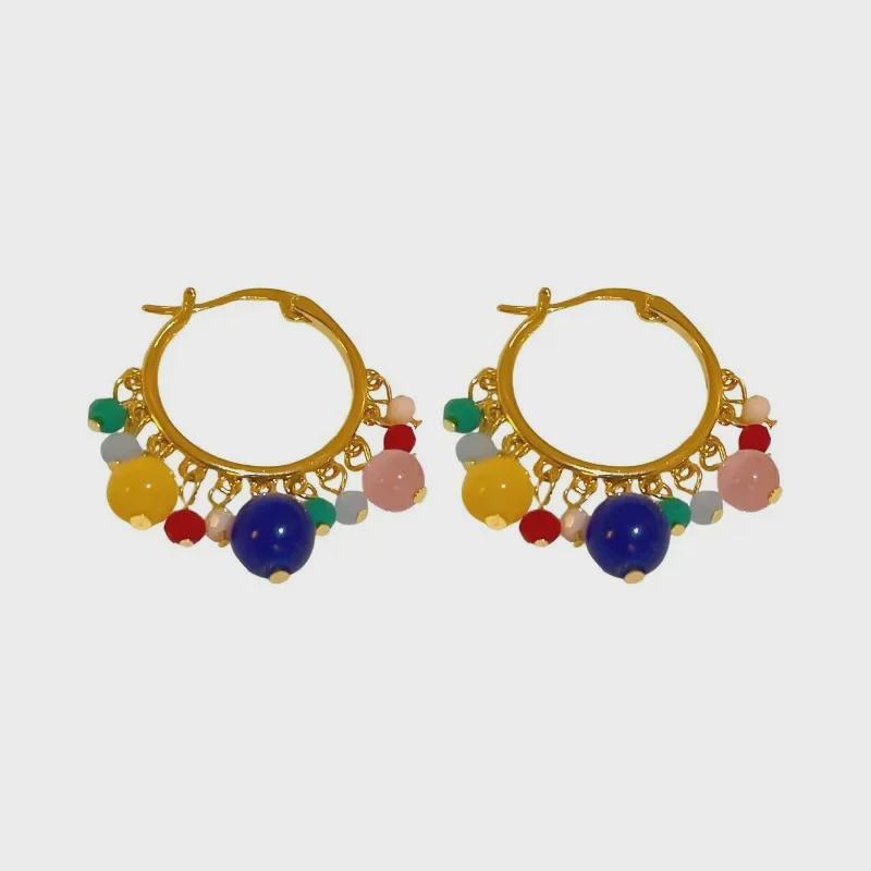 Dopamine Candy Color Cat’s Eye Stone Earrings - High-End Luxury Fashion Jewelry for Women