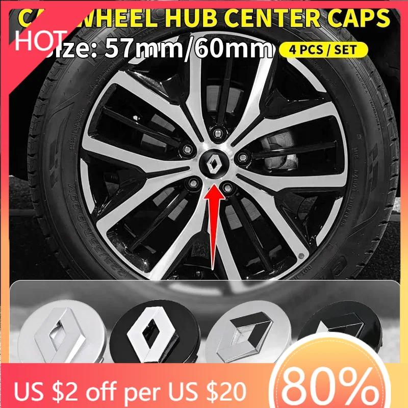 Καλύμματα Κέντρου Τροχών 4 Τεμάχια 57mm 60mm Αυτοκινήτου Αυτοκόλλητα Στυλ Για Renault RS Koleos Captur Kadjar Megane Clio Talisman Sceni