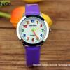 Popular Kids' Cartoon Quartz Watch with Colorful Numbers and Leather Strap for Elementary School Boys and Girls
