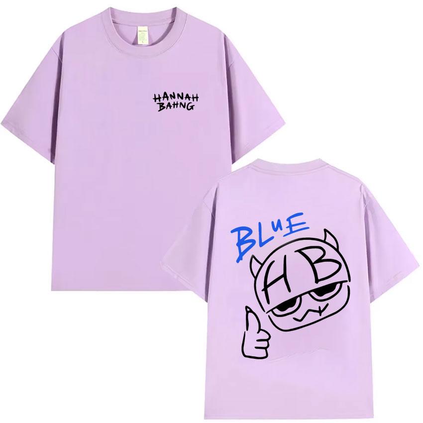 Summer Funny Hannah Bahng Blue Graphics Tshirt Streetwear Men Cotton Quality Short Sleeve Fashion TShirt Cozy Oversized Clothes