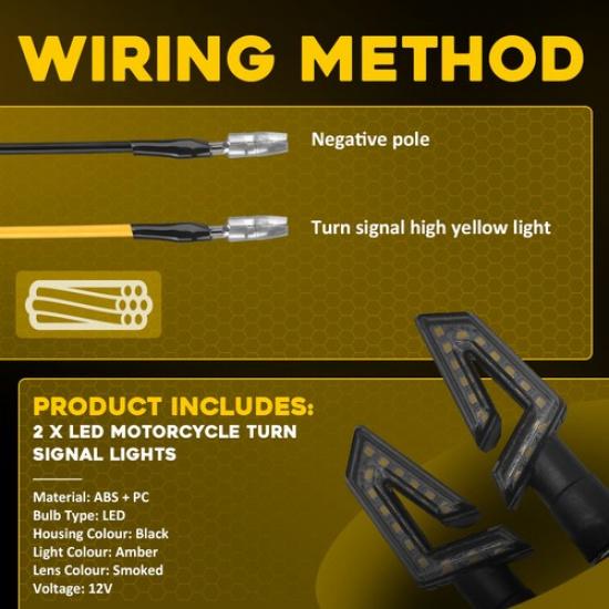 4PC Universal LED Motorcycle Turn Signals Indicator Amber Blinker Light Lamp EOA