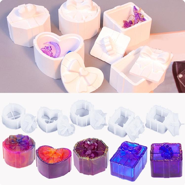 Multipurpose Silicone Gift Box Mold Large Jewelry Storage Container with Lid Mould Epoxy Resin Candle Jar Making Mold