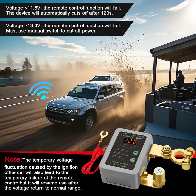 Remote Car Battery Cutoff - 12-24v Kill Switch, Auto Disconnect