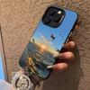 Sunrise Ocean Seagull Phone Case for Apple iPhone16promax- Soft Silicone Shockproof Creative Cover On