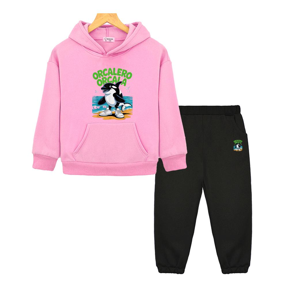 2pcs pullover+Pants boys girls Hooded Sets Italian Brainrot Autumn Anime hoodie Fleece Sweatshirt Jacket kids boutique clothes