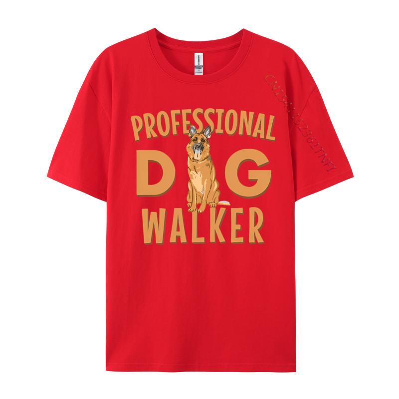 Mens Tshirt Professional Dog Walker Cute German TShirt Oversized Clothes Cotton Pritned Tshirt Black Graphic T Shirts