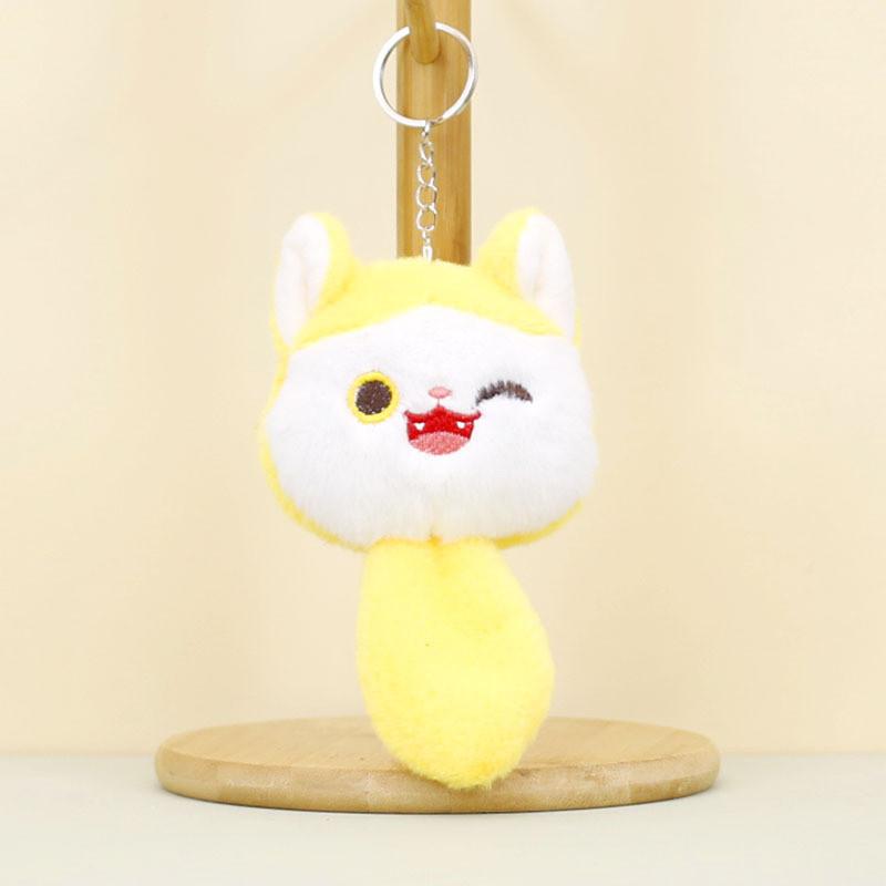 Adorable Plush Cat Keychain Cute Soft Stuffed Animal Bag Charm For Couples In Multiple Colors