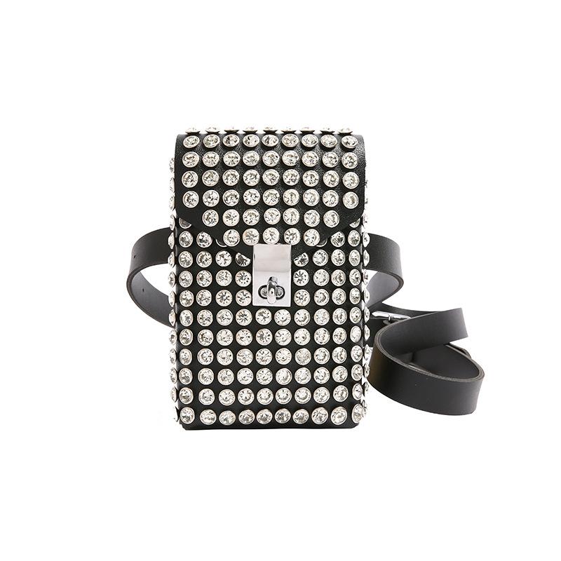 

Популярная сумка этого года 2025 новая европейская и американская модная сумка через плечо в иностранном стиле со стразами ins женская сумка кроссбоди на пояс на грудь чёрный