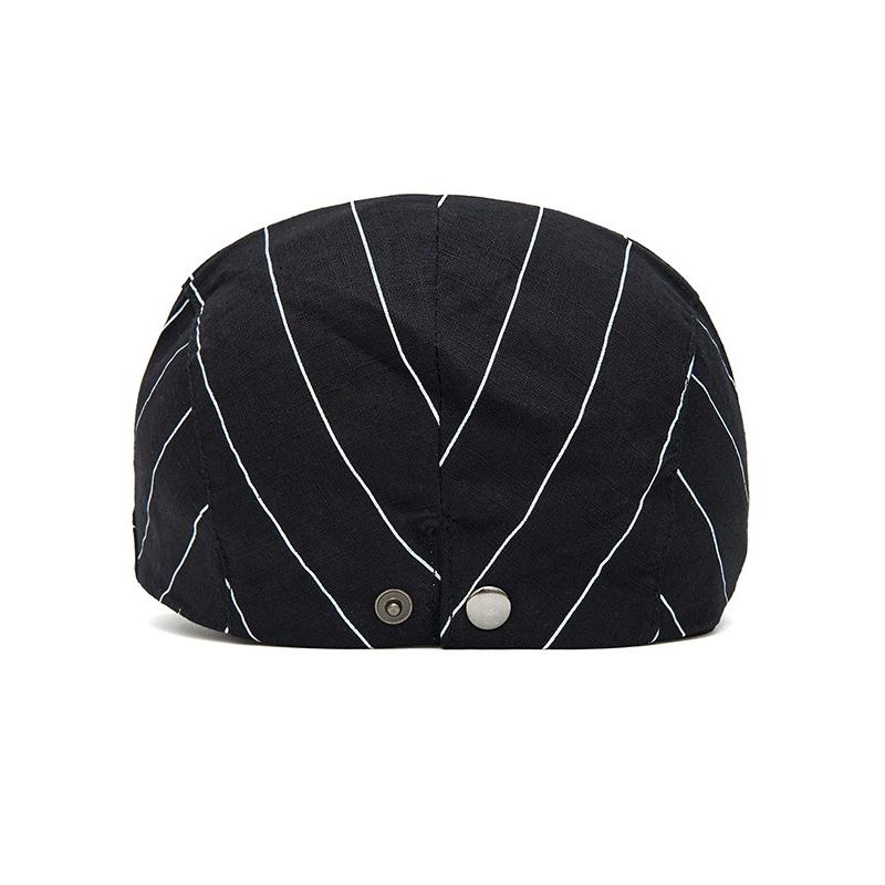 Striped Flat Cap Unisex Ivy Gatsby Newsboy Hat Adjustable Driving Cabbie Cap Casual Summer