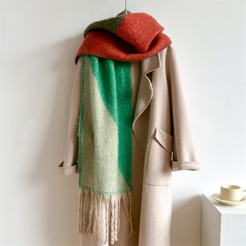 Women Autumn Winter Scarf For Female Fashion Tassel Long Neckerchief Men Intensification Warm Shawl Europe America Elegant Wraps