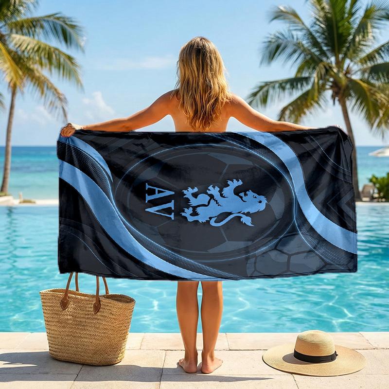 Aston Villa Football Beach Towel Soft Microfiber Summer Towel Quick Dry Absorbent Towel for Beach Swimming Pool Travel