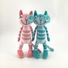 Cute Striped Cat Plushies Long Legs Smile Kitten Plush Toy Soft Stuffed Animal Doll Comforting Sleeping Gift for Boys Girls
