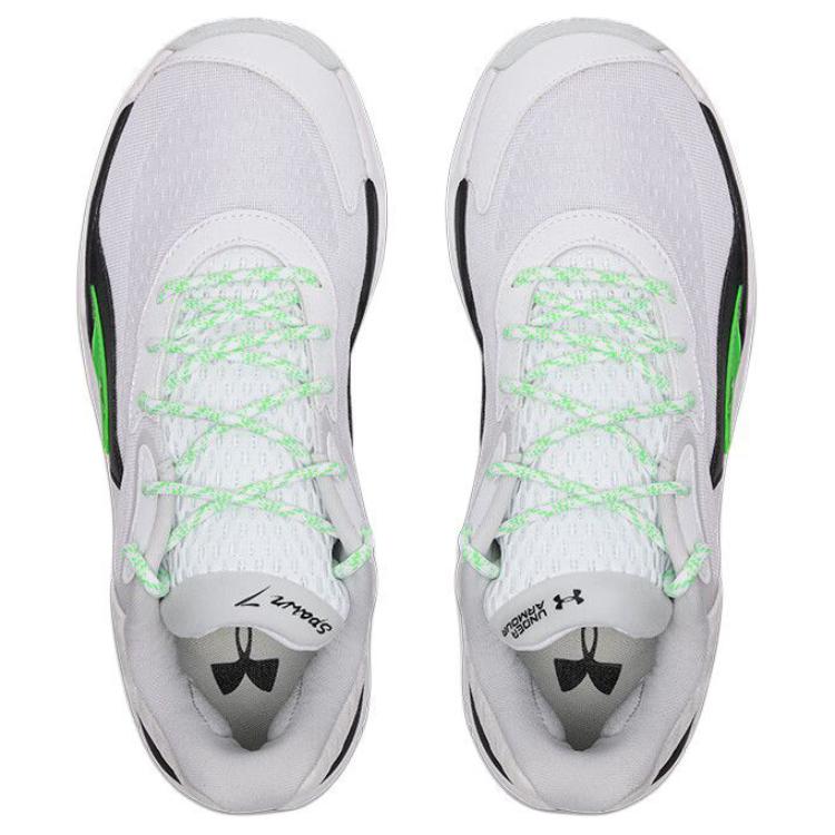 Under Armour Spawn 7 White Green Shock Black Unisex Sneakers 3028461-101