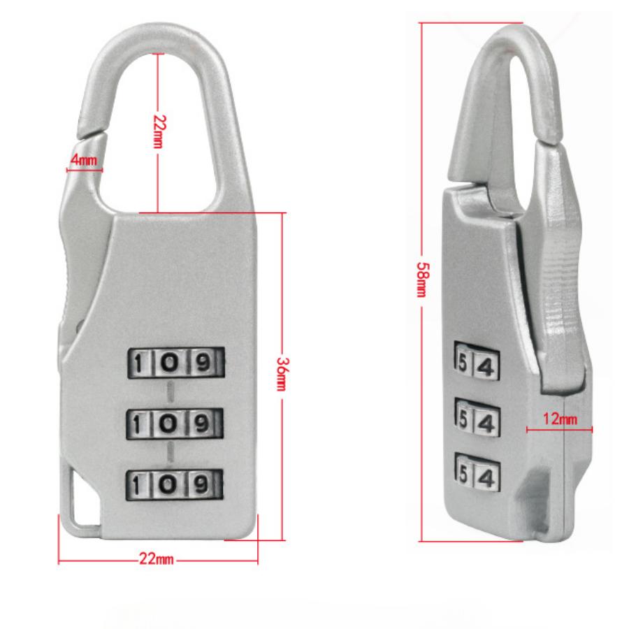 1pz Mini Lucchetto a Combinazione, Lucchetti a Combinazione a 3 Cifre, Lucchetti per Valigie da Viaggio Portatili, Lucchetti Sicuri per Zaini da Palestra