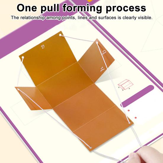 1/3Pcs Pull String 3D Geometry Learning Book with 40162 Solids DIY Paper Folding Geometry Model Kit Braided Rope Volume Surface