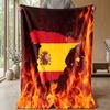 Spain football Printed Flannel Blanket Skin Friendly Warm Decorative Throw for Indoor Couch Bed Daily Use